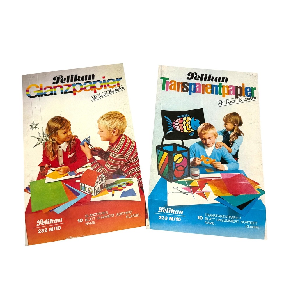 Pelikan Craft Paper Glanzpapier Transparentpapier Multicolor Vintage 70s‎